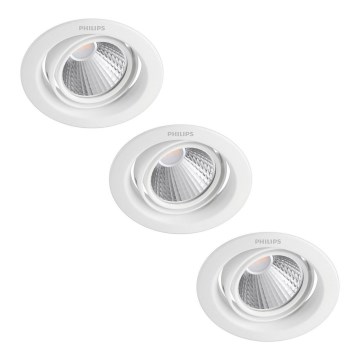 Philips - SET 3x LED Dimmable recessed light SCENE SWITCH LED/5W/230V