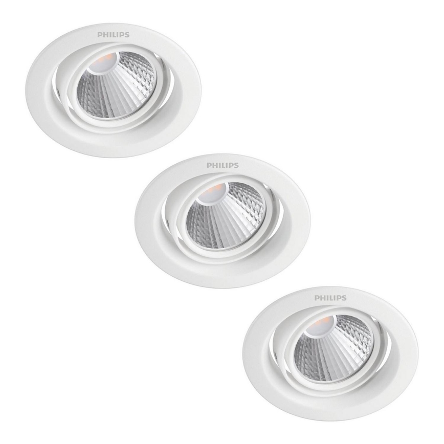 Philips - SET 3x LED Dimmable recessed light SCENE SWITCH LED/5W/230V
