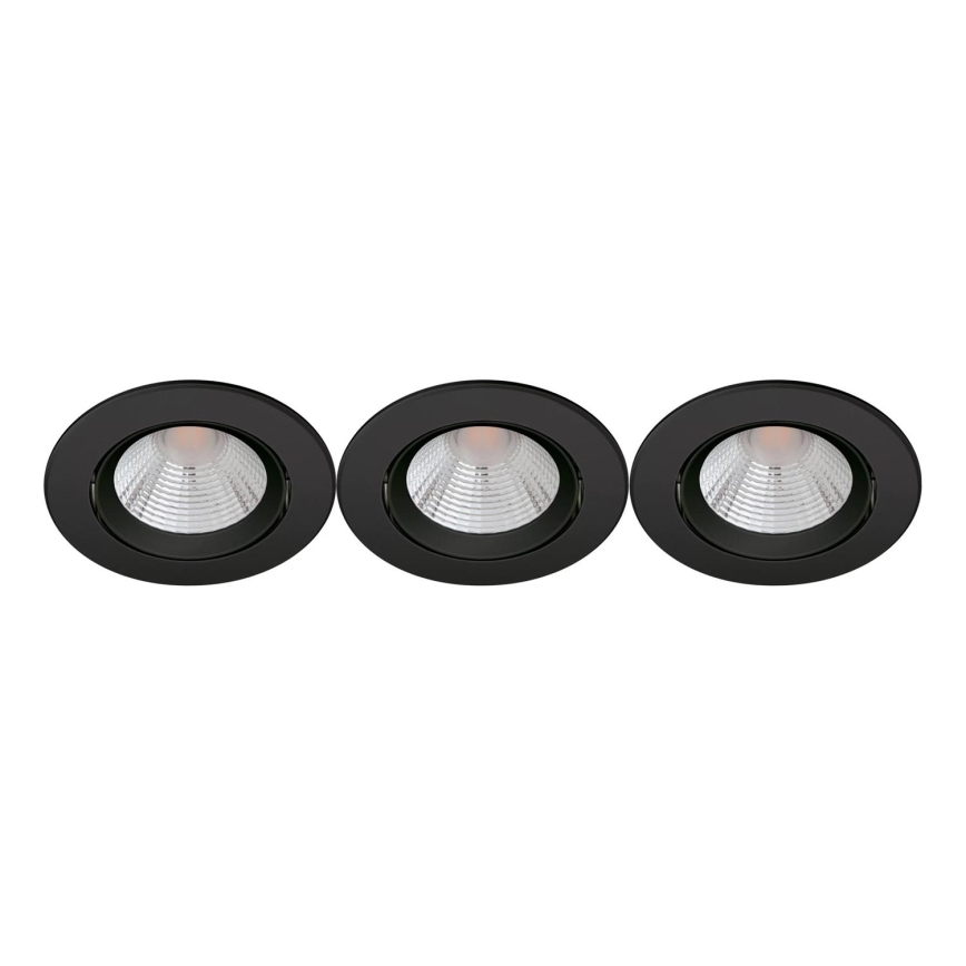 Philips - SET 3x LED Dimmable recessed light SPARKLE LED/5,5W/230V 2700K black