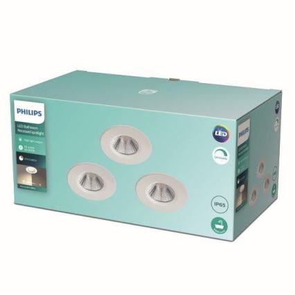 Philips - SET 3x LED Dimming bathroom light LED/5,5W/230V 2700K IP65