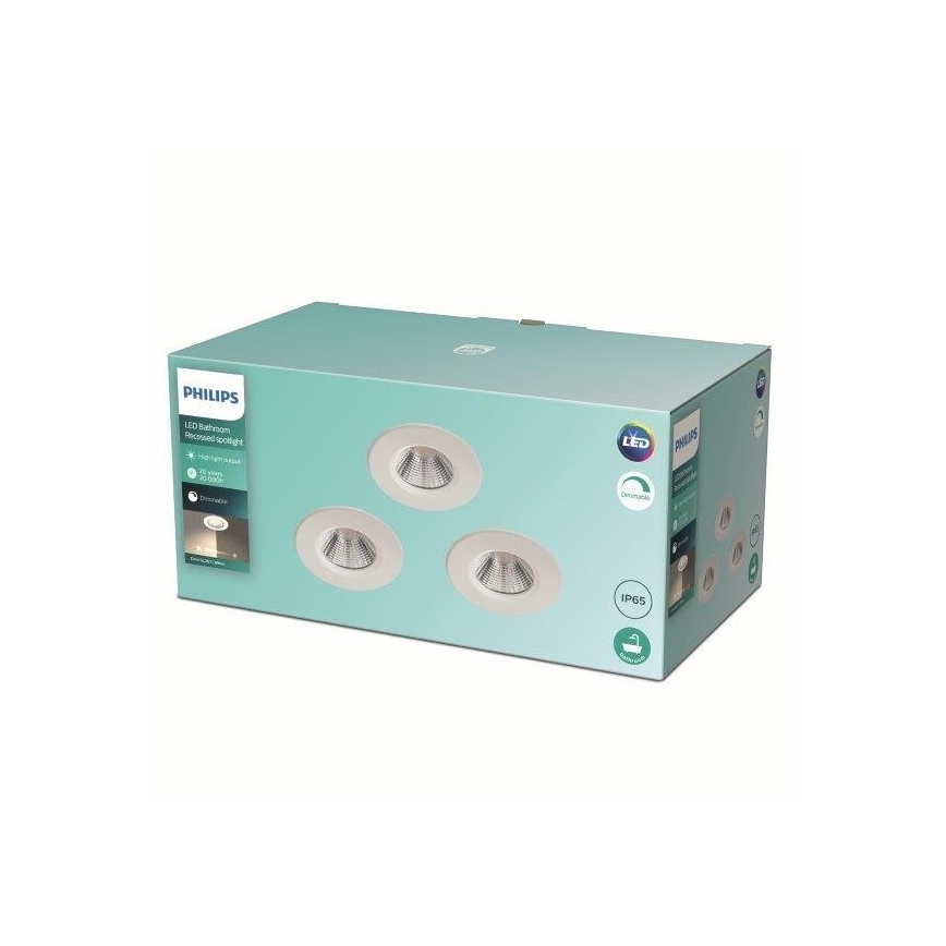 Philips - SET 3x LED Dimming bathroom light LED/5,5W/230V 2700K IP65