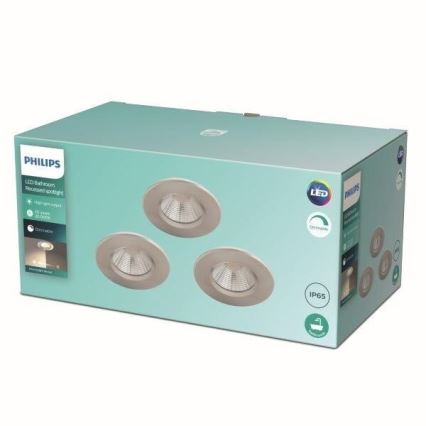 Philips - SET 3x LED Dimming bathroom light LED/5,5W/230V 2700K IP65