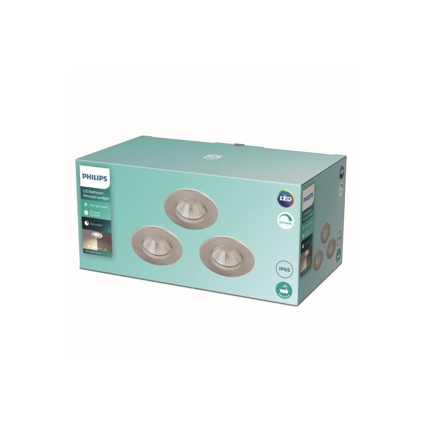 Philips - SET 3x LED Dimming bathroom light LED/5,5W/230V 2700K IP65