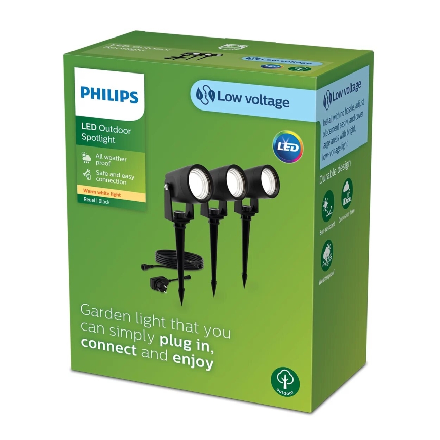 Philips - SET 3x LED Outdoor light GARDENLINK REUEL LED/1,5W/230V 2700K IP44