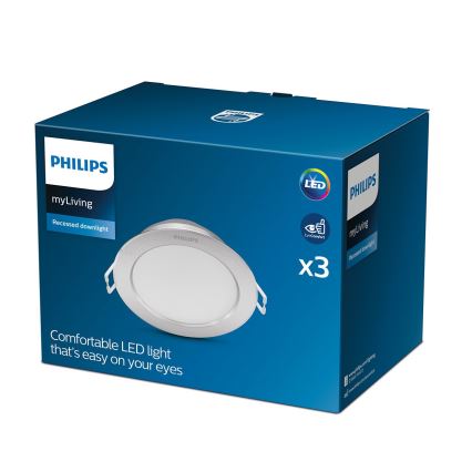 Philips - SET 3x LED Recessed light LED/3,5W/230V 2700K