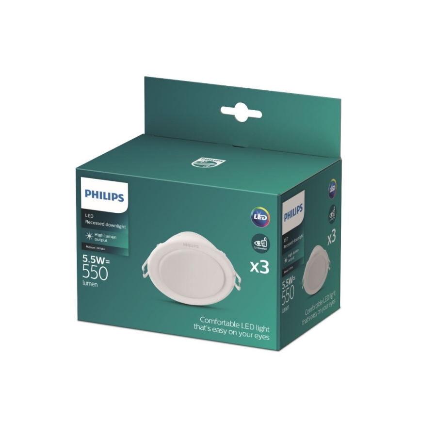 Philips - SET 3x LED Recessed light MESON LED/5,5W/230V 4000K