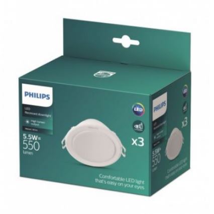 Philips - SET 3x LED Recessed light LED/5,5W/230V
