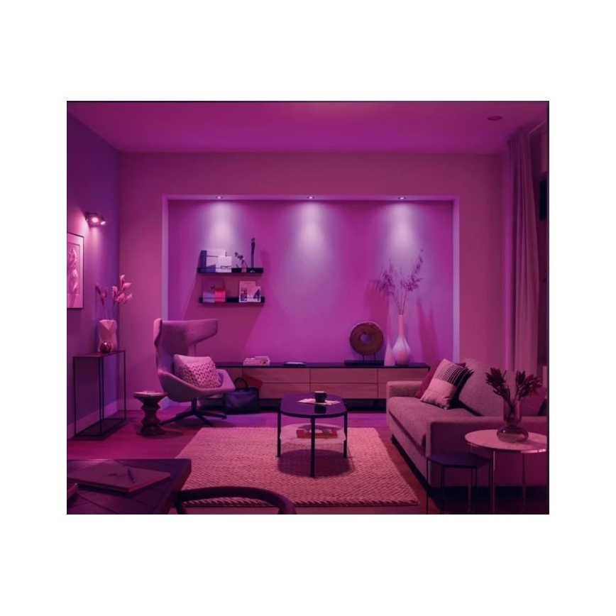 Philips - SET 3x LED RGB Dimmable recessed light Hue CENTURA 1xGU10/5,7W/230V 2000-6500K