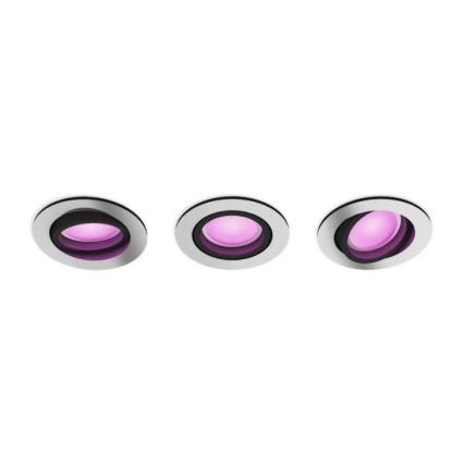 Philips - SET 3x LED RGB Dimmable recessed light Hue CENTURA 1xGU10/5,7W/230V 2000-6500K