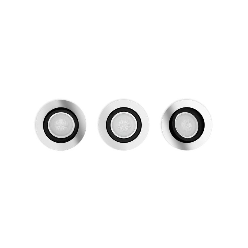Philips - SET 3x LED RGB Dimmable recessed light Hue CENTURA 1xGU10/5,7W/230V 2000-6500K