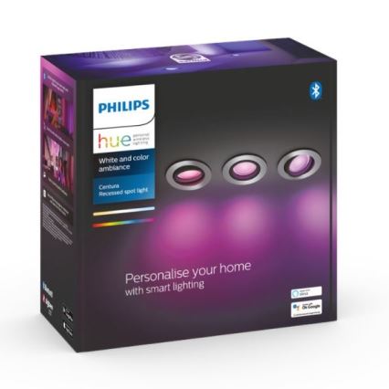 Philips - SET 3x LED RGB Dimmable recessed light Hue CENTURA 1xGU10/5,7W/230V 2000-6500K