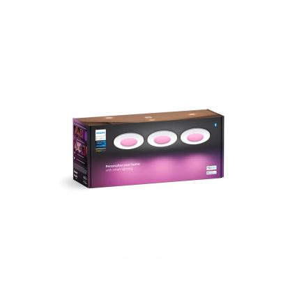 Philips - SET 3x LED RGBW Dimmable bathroom recessed light Hue SLIM LED/8,3W/230V IP44 2000-6500K
