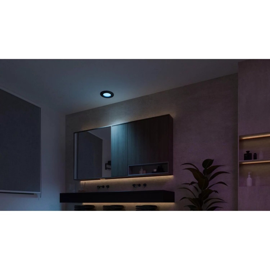 Philips - SET 3x LED RGBW Dimmable bathroom recessed light Hue SLIM LED/8,3W/230V IP44 2000-6500K