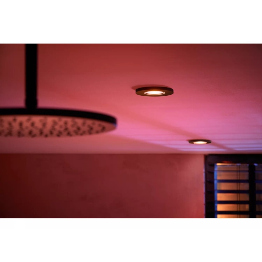 Philips - SET 3x LED RGBW Dimmable bathroom recessed light Hue XAMENTO 1xGU10/4,2W/230V 2000-6500K IP44