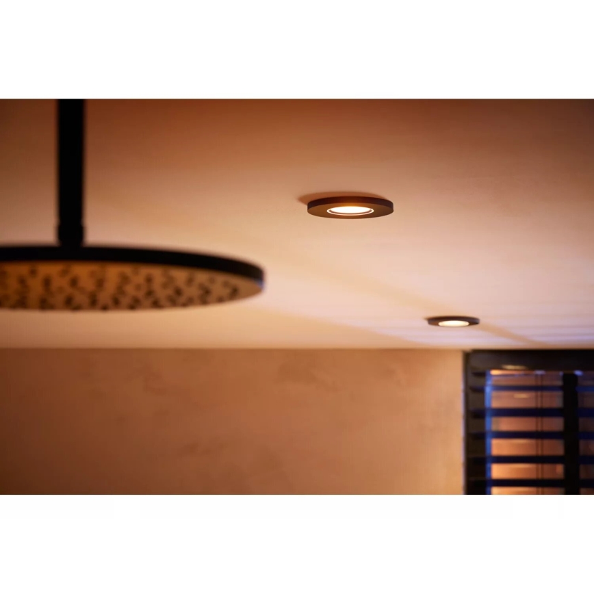 Philips - SET 3x LED RGBW Dimmable bathroom recessed light Hue XAMENTO 1xGU10/4,2W/230V 2000-6500K IP44