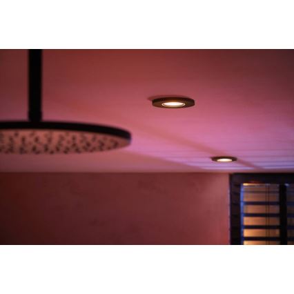 Philips -SET 3x LED RGBW Dimmable bathroom recessed light Hue XAMENTO 1xGU10/5,7W/230V 2200-6500K IP44