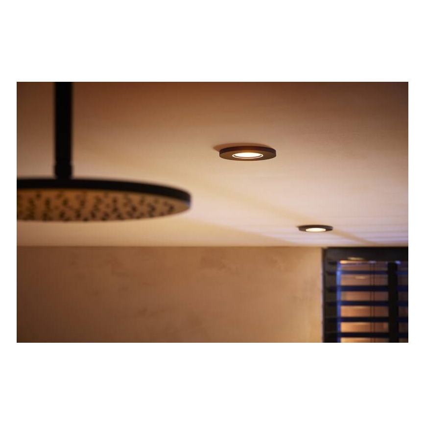 Philips -SET 3x LED RGBW Dimmable bathroom recessed light Hue XAMENTO 1xGU10/5,7W/230V 2200-6500K IP44