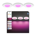 Philips - Set 3x LED RGBW dimmable bathroom recessed downlight Hue SLIM LED/8,3W/230V 1000-20000K white P44