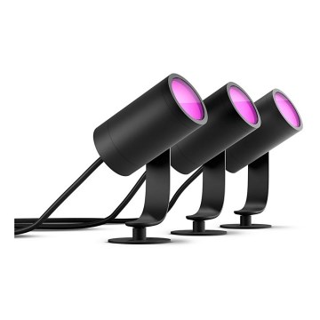 Philips - SET 3x LED Spotlight Hue LILY 3xLED/8W/230V IP65