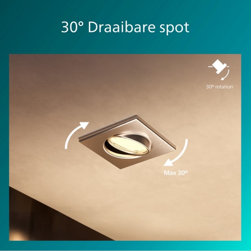 Philips - SET 3x PERIDOT recessed downlight 1xGU10/7W/230V silver