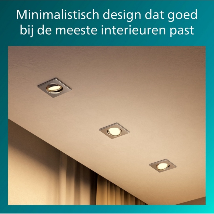 Philips - SET 3x PERIDOT recessed downlight 1xGU10/7W/230V silver