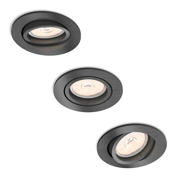 Philips - SET 3x Recessed light 1xGU10/5,5W/230V