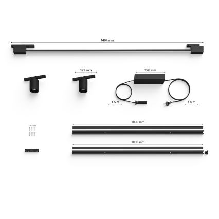 Philips - SET 3xLED RGB Dimmable wall spotlight for rail system Hue PERIFO LED/39,9W/230V 2000-6500K