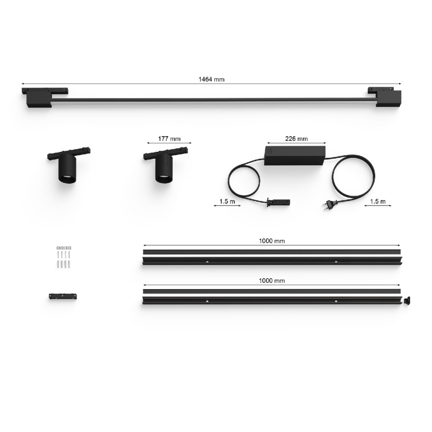 Philips - SET 3xLED RGB Dimmable wall spotlight for rail system Hue PERIFO LED/39,9W/230V 2000-6500K