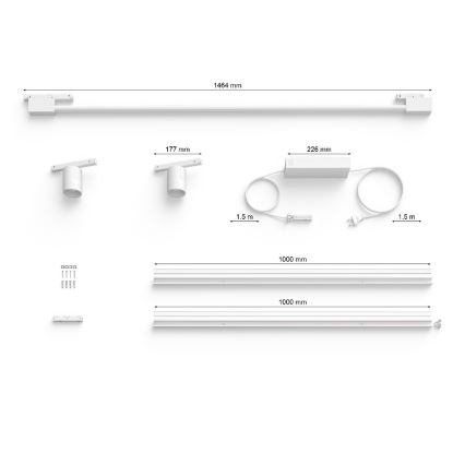 Philips - SADA 3xLED RGB Dimmable wall spotlight for rail system Hue PERIFO LED/39,9W/230V 2000-6500K