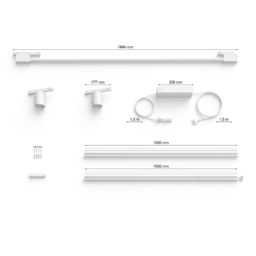Philips - SADA 3xLED RGB Dimmable wall spotlight for rail system Hue PERIFO LED/39,9W/230V 2000-6500K