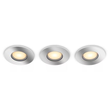 Philips - SET 3x LED Dimmable bathroom recessed light Hue ADORE BATHROOM 1xGU10/4,2W/230V 2200-6500K IP44