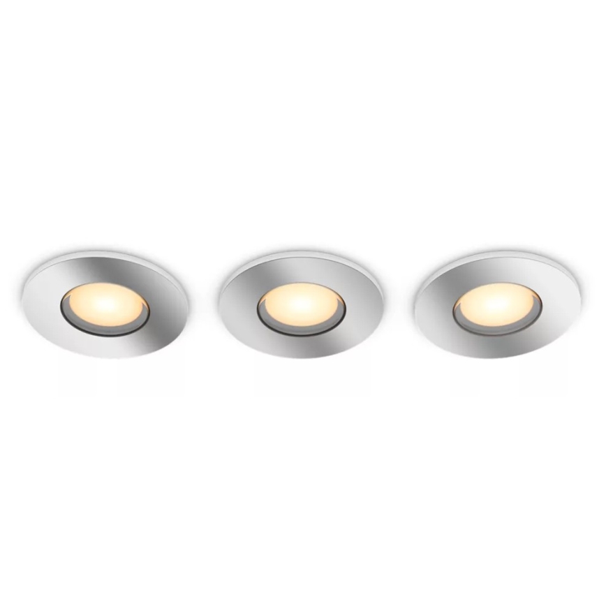 Philips - SET 3x LED Dimmable bathroom recessed light Hue ADORE BATHROOM 1xGU10/4,2W/230V 2200-6500K IP44