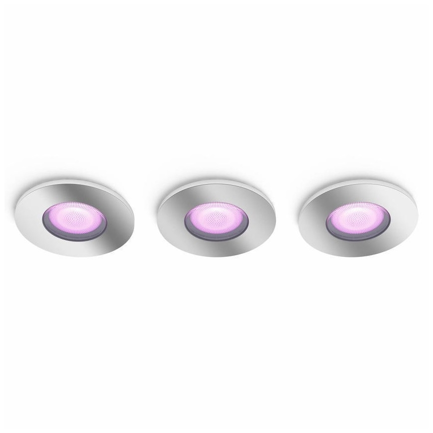 Philips - SET 3xLED RGB Dimmable bathroom light Hue XAMENTO 1xGU10/5,7W/230V IP44 2000-6500K