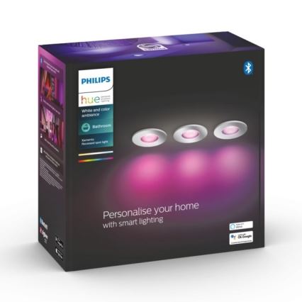 Philips - SET 3xLED RGB Dimmable bathroom light Hue XAMENTO 1xGU10/5,7W/230V IP44 2000-6500K