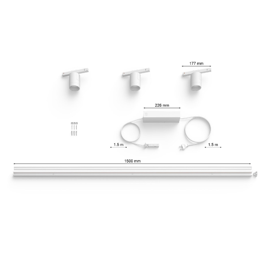 Philips - SET 3x LED RGB Dimmable light for rail system Hue PERIFO LED RGB/15,6W/230V 2000-6500K