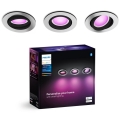 Philips - SET 3xLED RGBW Dimmable recessed light Hue CENTURA 1xGU10/4,2W/230V 2000-6500K
