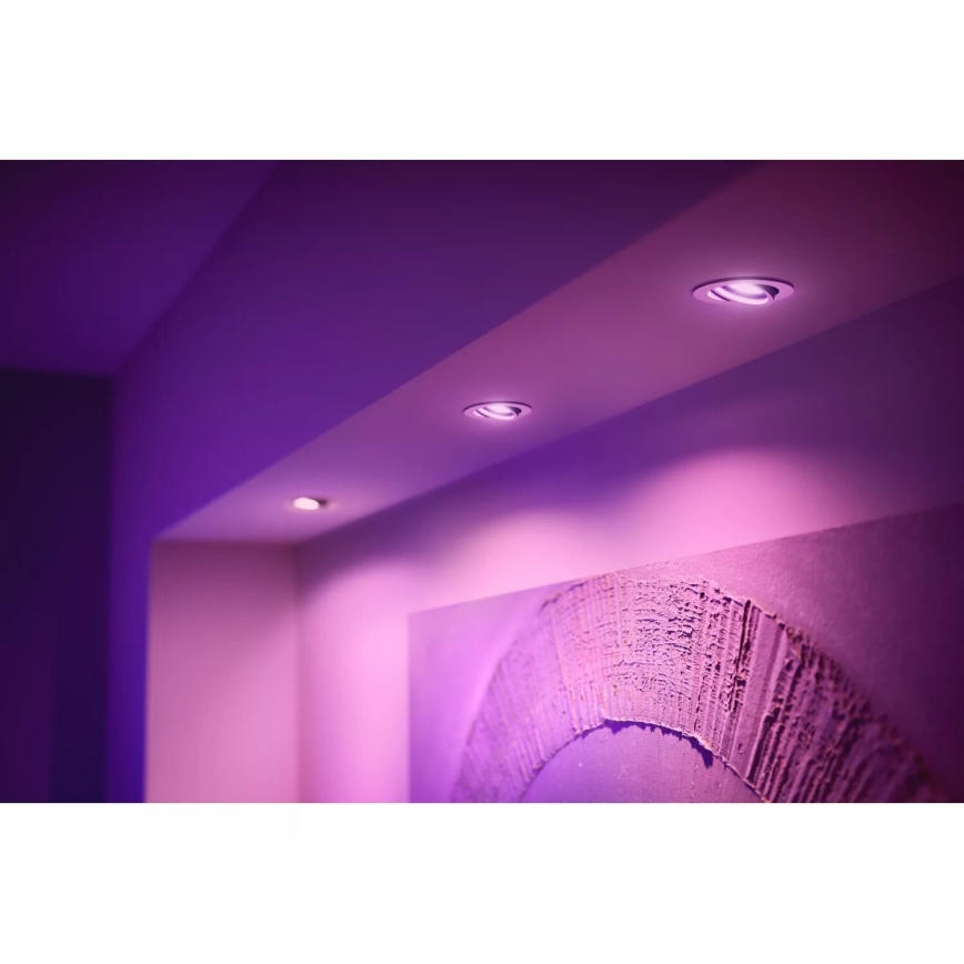 Philips - SET 3xLED RGBW Dimmable recessed light Hue CENTURA 1xGU10/4,2W/230V 2000-6500K