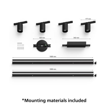 Philips  - SET 4xLED RGB Dimmable spotlight for rail system Hue PERIFO LED/20,8W/230V 2000-6500K