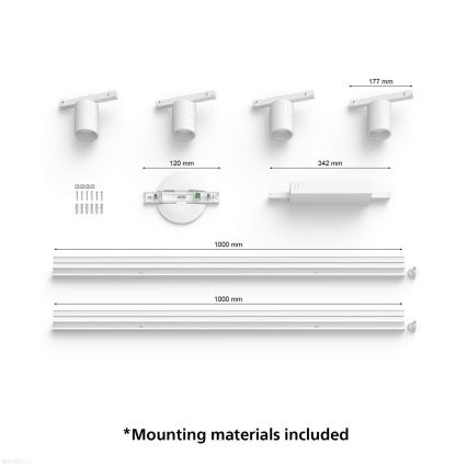 Philips  - SET 4xLED RGB Dimmable spotlight for rail system Hue PERIFO LED RGB/20,8W/230V 2000-6500K