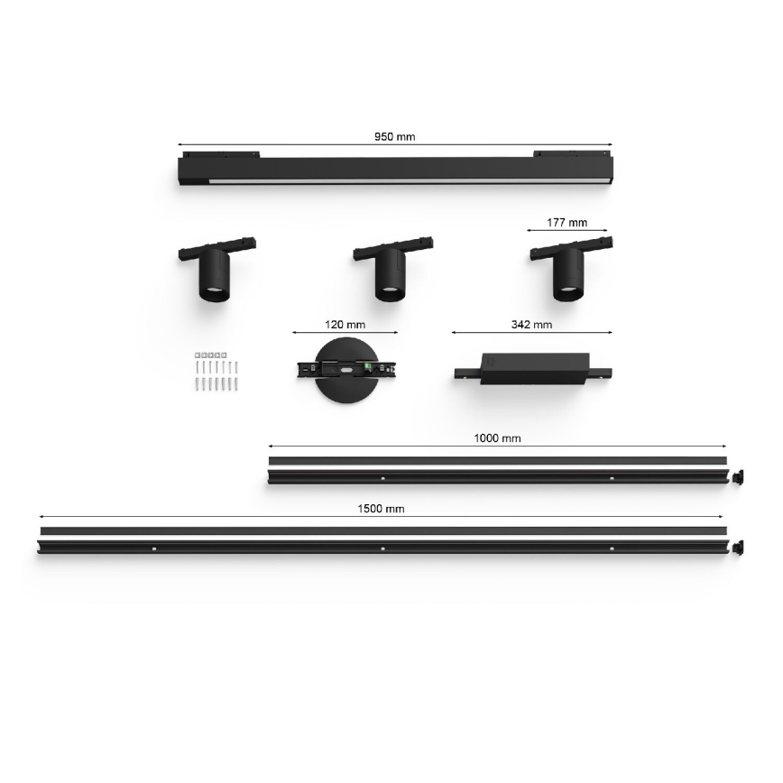 Philips - SET 4x LED RGB Dimmable light for rail system Hue PERIFO LED RGB/44,6W/230V 2000-6500K
