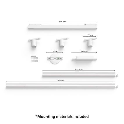 Philips - SET 4x LED RGB Dimmable light for rail system Hue PERIFO LED RGB/44,6W/230V 2000-6500K