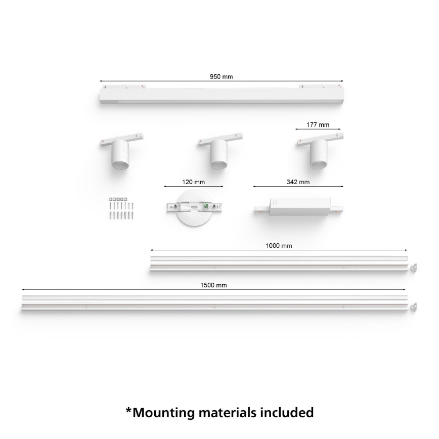 Philips - SET 4x LED RGB Dimmable light for rail system Hue PERIFO LED RGB/44,6W/230V 2000-6500K