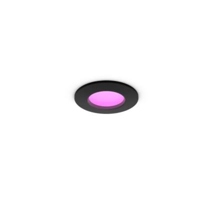 Philips - Set of 2 RGBW Dimmable Bathroom Recessed Downlights Hue SLIM LED/8,3W/230V 2000-6500K Black IP44