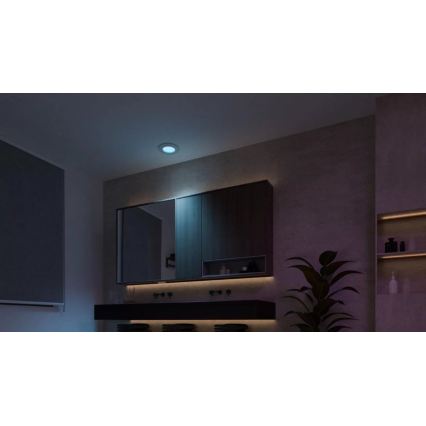 Philips - Set of 2 RGBW Dimmable Bathroom Recessed Downlights Hue SLIM LED/8.3W/230V 2000-6500K White IP44