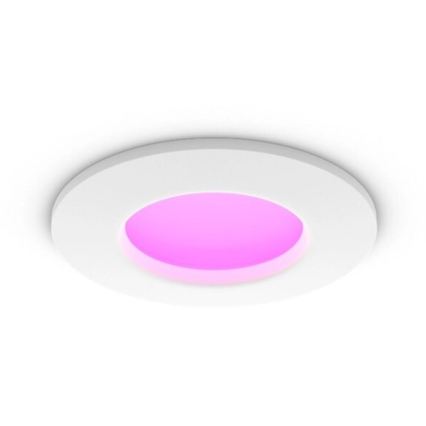 Philips - Set of 2 RGBW Dimmable Bathroom Recessed Downlights Hue SLIM LED/8.3W/230V 2000-6500K White IP44