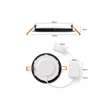 Philips - Set of 2 LED RGBW Dimmable Bathroom Recessed Downlights Hue SLIM LED/12W/230V 2000-6500K Black IP44