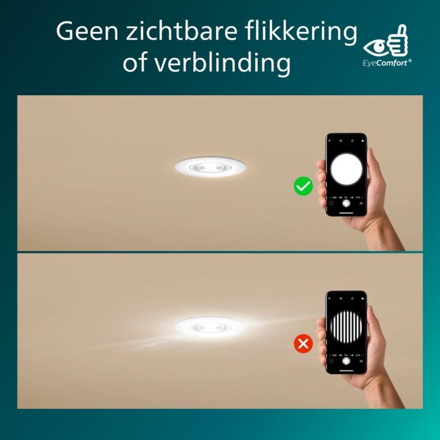 Philips - Set of 3 Dimmable CILANTRO LED Recessed Downlights LED/5W/230V 2700K black