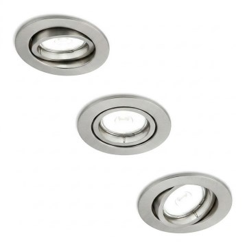 Philips - Set of 3 PERIDOT recessed downlights 1x GU10/7W/230V, silver