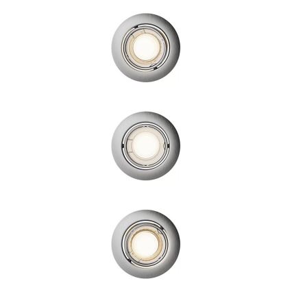 Philips - Set of 3 PERIDOT recessed downlights 1x GU10/7W/230V, silver