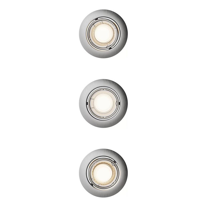 Philips - Set of 3 PERIDOT recessed downlights 1x GU10/7W/230V, silver